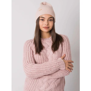 Dusty pink women's knitted cap RUE PARIS