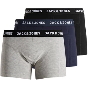 Jack&Jones 3 PACK - pánske boxerky JACANTHONY 12160750 Black - Blue nights - LGM L