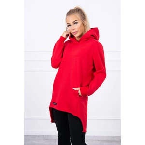 Insulated sweatshirt with longer back red
