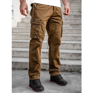 Pantaloni cargo maro cu curea Bolf CT8901