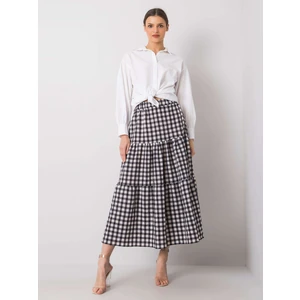 Black Tahira RUE PARIS checked skirt