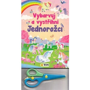 Vybarvuj a Vystřihni - Jednorožci - růžová