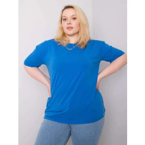 Dark blue plus size cotton t-shirt