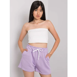 RUE PARIS Light purple sweat shorts