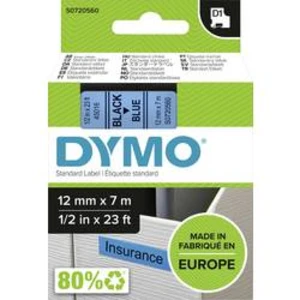 Páska dymo d1 š. 12 mm x 7 m, černá/modrá