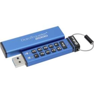 USB klíč Kingston DataTraveler 2000 64GB, AES 256-bit šifrování, USB 3.1-rychlost 135/40MB/s (DT2000/64GB)