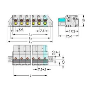 Zásuvkový konektor na kabel WAGO 2721-207/031-000, 64.80 mm, pólů 7, rozteč 7.50 mm, 25 ks