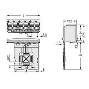 Konektor do DPS WAGO 2092-1106/000-1000, 40.40 mm, pólů 6, rozteč 5 mm, 100 ks