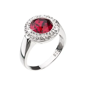 Evolution Group Stříbrný prsten s červeným krystalem Swarovski 35026.3 54 mm