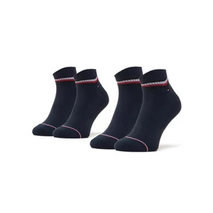 Sada 2 párů pánských nízkých ponožek TOMMY HILFIGER - 100001094 Dark Navy 039