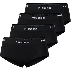 Pieces 4 PACK - dámské kalhotky Boxer PCLOGO 17106857 Black XL