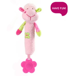 BABYONO Hračka pískacia s hryzačkou SWEET LAMBIE ružová