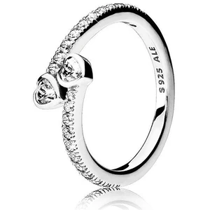 Pandora Stříbrný třpytivý prsten 191023CZ 56 mm