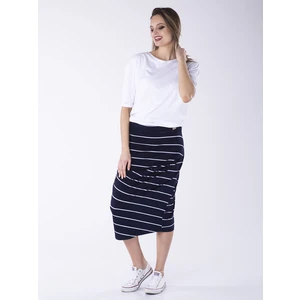 Look Made With Love Woman's Skirt 518 Patricia Navy Blue/White