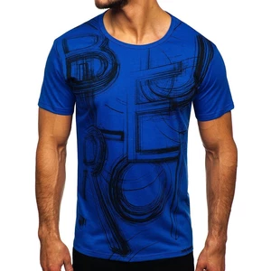 Modré pánske tričko s potlačou Bolf KS2525T