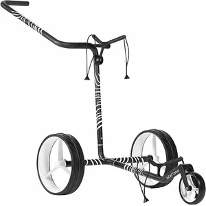 Jucad Carbon Zebra 3-Wheel White/Black Matt Trolley manuale golf