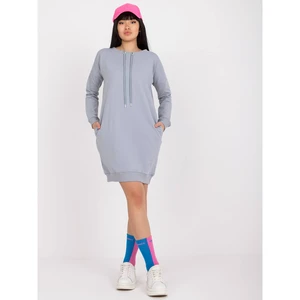 Basic gray sporty dress with pockets