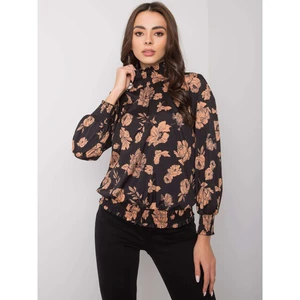Black and camel floral blouse from Damika