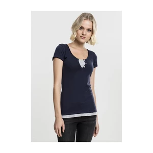 Ladies Two-Colored T-Shirt nvy/gry