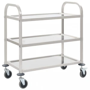 Kuchyňský vozík nerezová ocel Dekorhome 107x55x90 cm (3 police),Kuchyňský vozík nerezová ocel Dekorhome 107x55x90 cm (3 police)