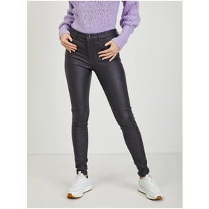 Dark gray women's leatherette skinny fit pants ORSAY - Women