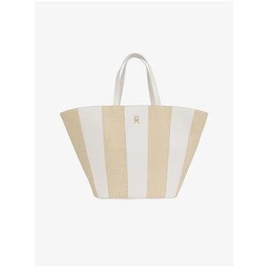 White-Beige Women's Striped Beach Bag Tommy Hilfiger - Women