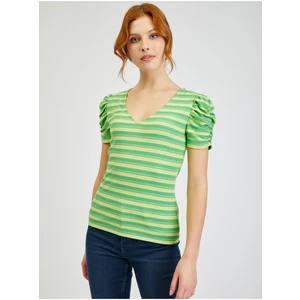 Orsay Yellow-Green Womens Striped T-Shirt - Women