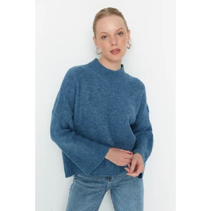 Trendyol Indigo Soft Textured Basic Knitwear Sweater