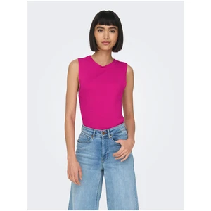 Dark pink Women's Ribbed Basic Top ONLY Majli - Women