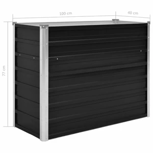 Záhradný oceľový truhlík antracit Dekorhome 100x40x77 cm,Záhradný oceľový truhlík antracit Dekorhome 100x40x77 cm