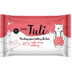 Luba Tuli Lactic acid vlhčený toaletní papír s kyselinou mléčnou pro děti Strawberry 50 ks