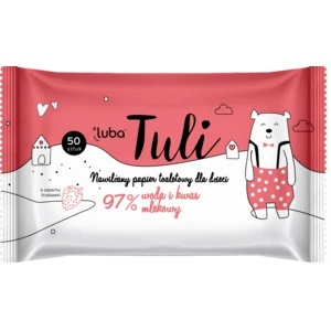 Luba Tuli Lactic acid vlhčený toaletný papier s kyselinou mliečnou pre deti Strawberry 50 ks