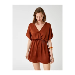 Koton V-Neck Short Sleeve Mini Dress