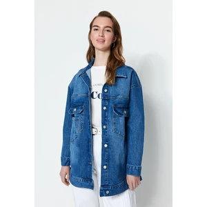 Trendyol Indigo Denim Pocket Detailed Denim Jacket