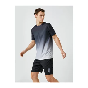Koton Sports T-Shirt with Abstract Print. Crew Neck Short Sleeved.
