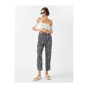 Koton Floral Carrot Pants with Elastic Waist