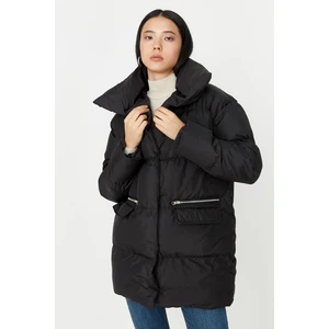 Trendyol Black Oversized Zipper Detailed Inflatable Coat