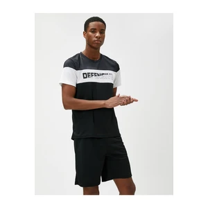 Koton Sports T-shirt with the slogan Printed Crewneck Color Block