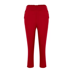 Trendyol Curve Red Woven Gold Button Detailed Trousers