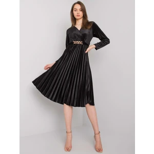Black fitted velour dress