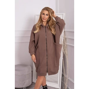 Oversize insulated sweatshirt mocca