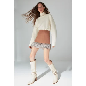 Trendyol Limited Edition Camel Mini Skirt