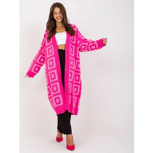 Fluo pink patterned cardigan without closure RUE PARIS