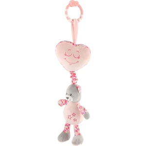 Teddies Medveď so srdiečkom plyš so závesom na postieľku 34cm ružový