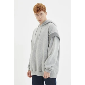 Trendyol Gray Oversize Fit Hoodie Sweatshirt