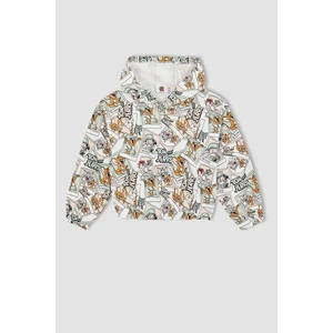 DEFACTO Girl Relax Fit Long Sleeve Tom & Jerry Print Hoodie