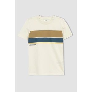 DEFACTO Boys Regular Fit Crew Neck Striped Short Sleeve T-Shirt