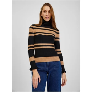Orsay Brown-Black Ladies Striped Sweater - Women