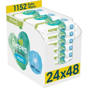 PAMPERS Ubrousky vlhčené Harmonie Aqua Plastic Free 24x48 ks