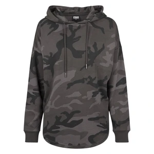 Dámská oversized camo s kapucí tmavé camo